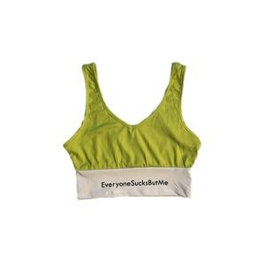 NWOT Lime Green Ribbed Crop Tank Top - Medium